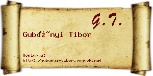 Gubányi Tibor névjegykártya